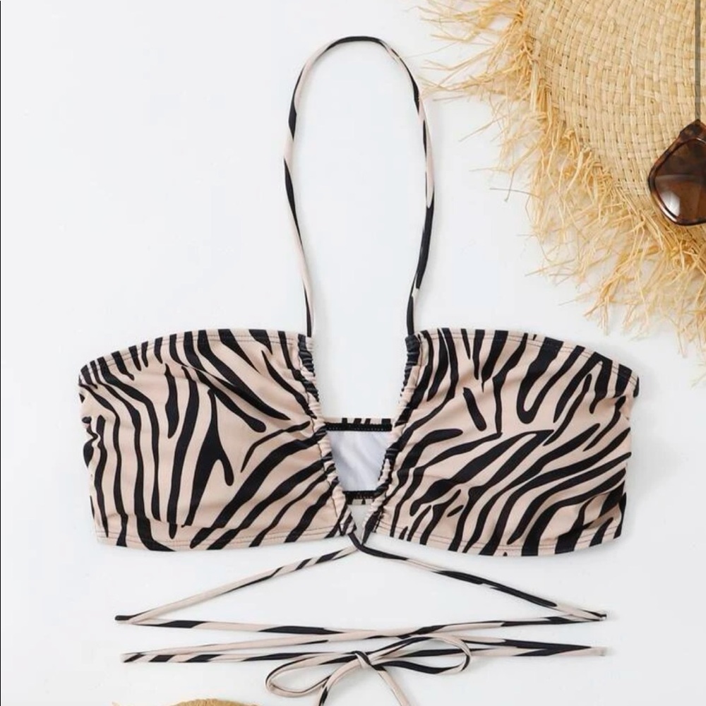 Shein zebra bikini top